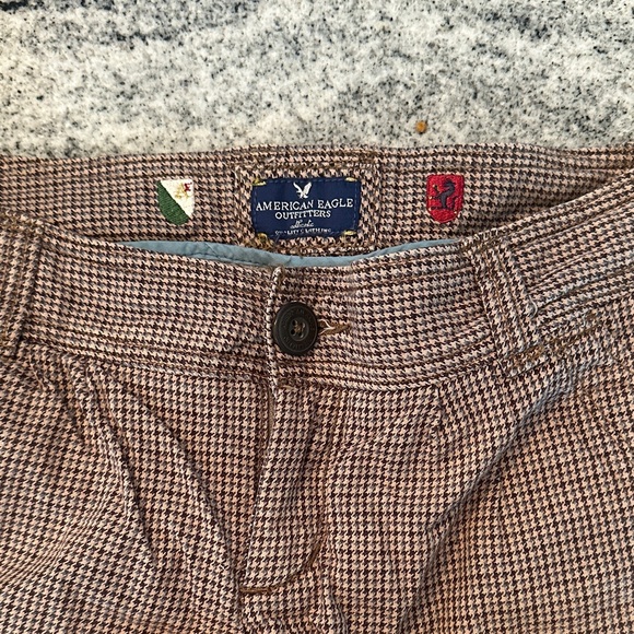 Y2K Vintage American Eagle Brown Houndstooth Pants - Picture 4 of 8